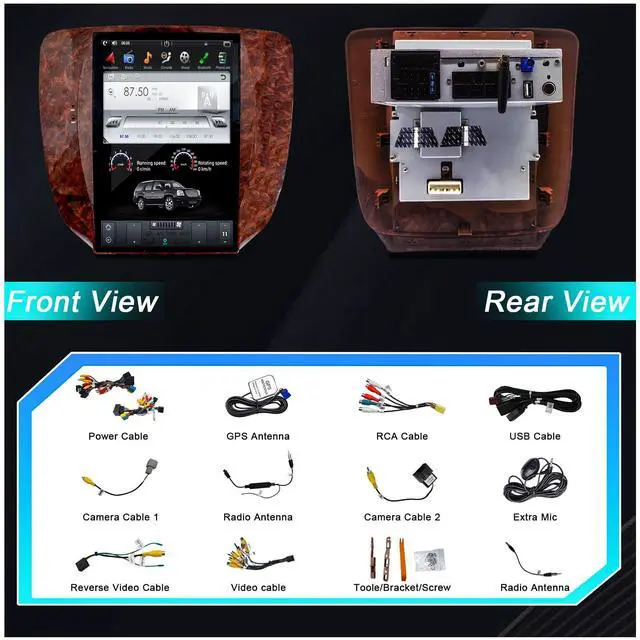 Alt view image 3 of 5 - 2024 New 12.1 inch Android Car Stereo Radio GPS Navigation for GMC Yukon Sierra Chevrolet Tahoe Avalanche Silverado Suburban Vertical Screen PX6 4G+64G in Dash Kit Multimedia Player Head Unit