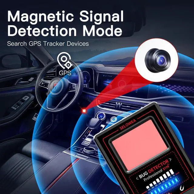 Alt view image 5 of 5 - SELOWEA Hidden Camera Detectors, Anti Spy, Car GPS Tracker, Portable RF Signal Finder, Bug Sweeper, Listening Device Detector for Airbnb Office Car Hotel Travel