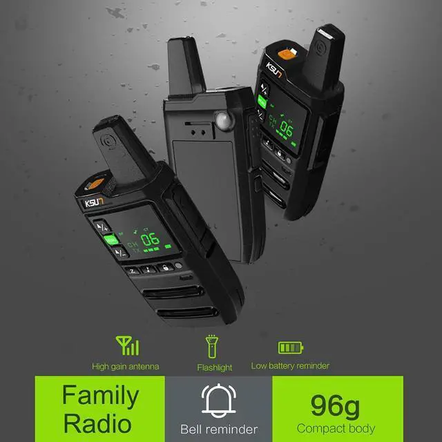 Alt view image 2 of 5 - KSUN Long Range Walkie Talkies for Adults 22 FRS Channels LCD Screen,Flashlight Rechargeable Battery Portable for Cruise Camping Hiking GZ20 (2 Pack)