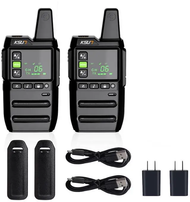 Alt view image 5 of 5 - KSUN Long Range Walkie Talkies for Adults 22 FRS Channels LCD Screen,Flashlight Rechargeable Battery Portable for Cruise Camping Hiking GZ20 (2 Pack)