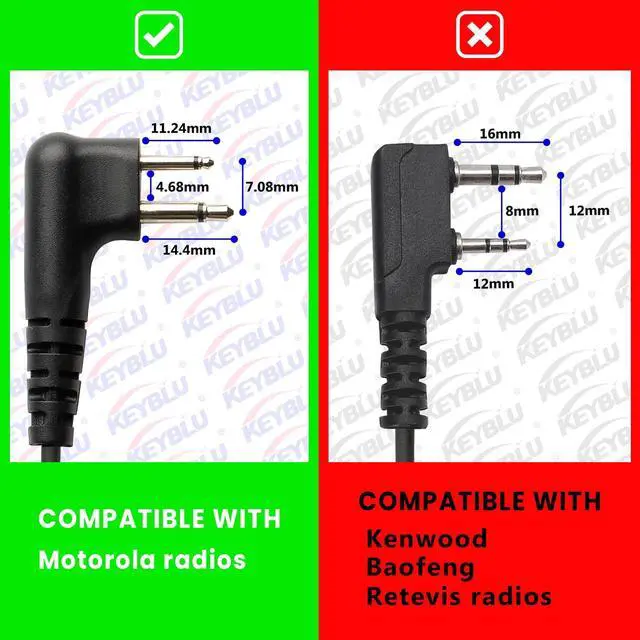 Alt view image 2 of 5 - KEYBLU CP200D Waterproof Shoulder Speaker Mic 2 Pin Radio Microphone with 3.5mm Audio Jack Compatible with Motorola CP200 CLS1410 CLS1110 RDM2070D Walkie Talkie(for Motorola, Black with 3.5 mm Jack)