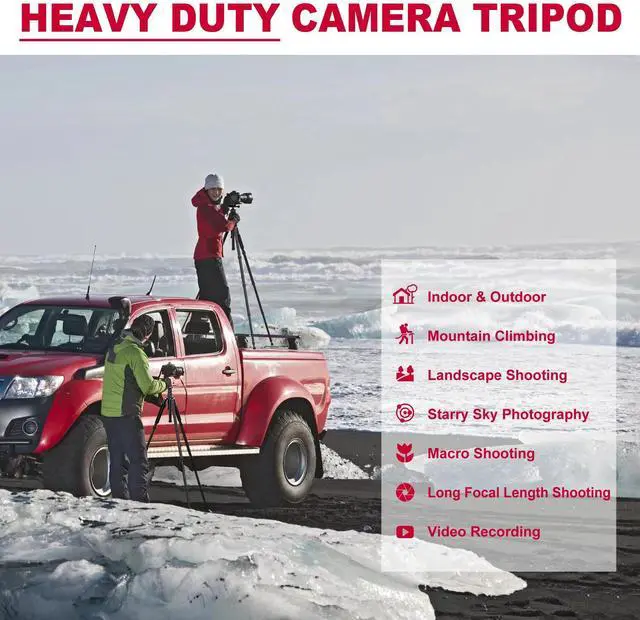 Alt view image 4 of 5 - Victiv 80/85 inches Heavy Duty Tripod for Camera and Phone, 85" Camera Monopod Tripod, DSLR Binoculars Spotting Scope Camcorders Video Tripod Stand, 360 Degree Ball Head, 35 lbs Loads