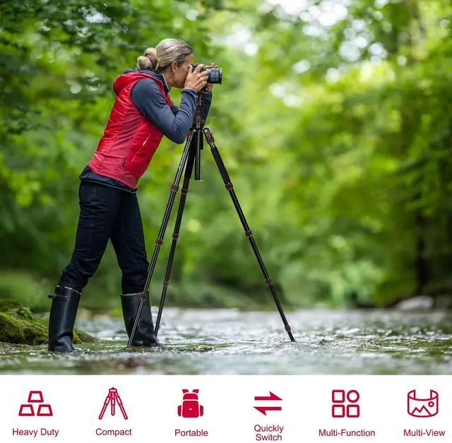 Alt view image 5 of 5 - Victiv 80/85 inches Heavy Duty Tripod for Camera and Phone, 85" Camera Monopod Tripod, DSLR Binoculars Spotting Scope Camcorders Video Tripod Stand, 360 Degree Ball Head, 35 lbs Loads