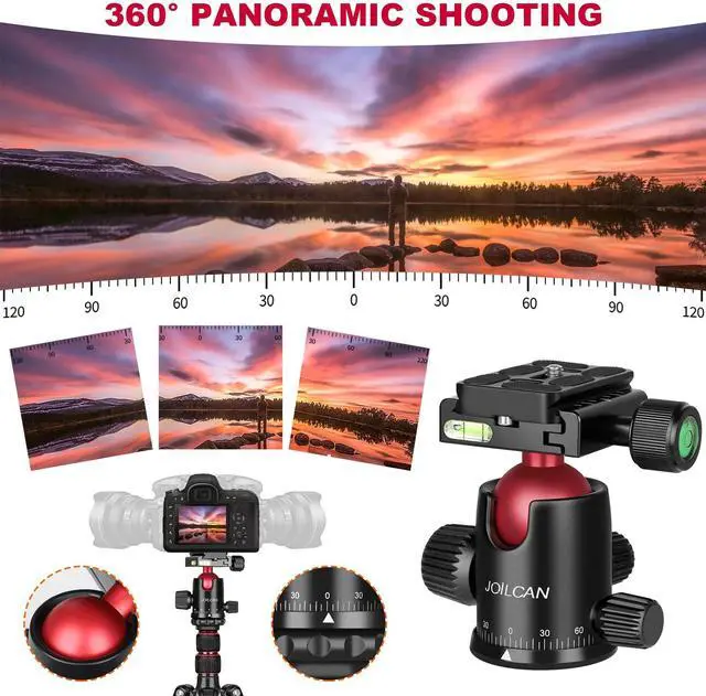 Alt view image 3 of 5 - Victiv 80/85 inches Heavy Duty Tripod for Camera and Phone, 85" Camera Monopod Tripod, DSLR Binoculars Spotting Scope Camcorders Video Tripod Stand, 360 Degree Ball Head, 35 lbs Loads