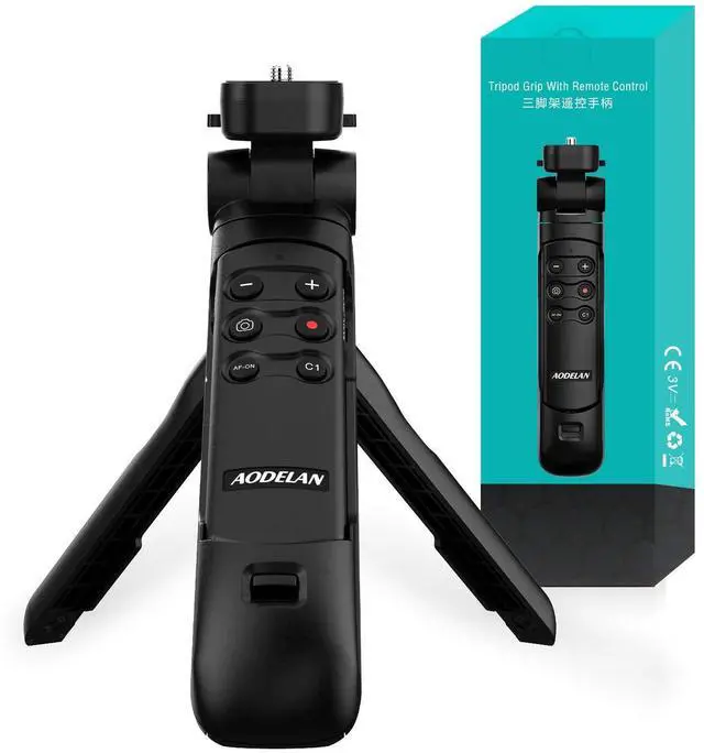 Main image of AODELAN Mini Shooting Grip and Tripod with Wireless Remote Shutter for Sony ZV-E10 ZV-1 A7SM3 A7C A7RIV 9 7RIV 7RIII 7III RX0II RX100M7 Camera for Still Photo and Video Recording, Replace GP-VPT2BT