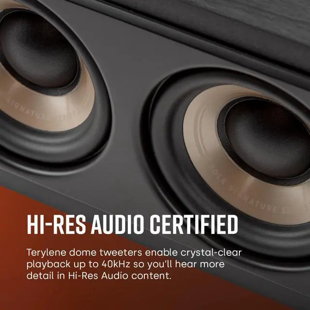 Alt view image 3 of 5 - Polk Signature Elite ES35 Slim Center Channel Speaker - Hi-Res Audio Certified, Dolby Atmos & DTS:X Compatible, 1" Tweeter & (6) 3" Woofers, Dual Power Port for Effortless Bass, Stunning Black