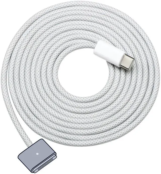 Main image of DERLULU USB-C to Magnetic 3 Fast Charging Cable (6.6 ft/2 m), USB C Cable Compatible with MacBook Air (15''/13'' M3 2024, 15" M2 2023, 13" M2 2022), MacBook Pro (16"/14" 2023/2021), Space Gray
