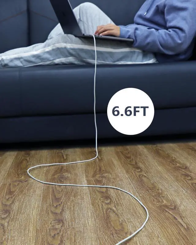 Alt view image 4 of 5 - DERLULU USB-C to Magnetic 3 Fast Charging Cable (6.6 ft/2 m), USB C Cable Compatible with MacBook Air (15''/13'' M3 2024, 15" M2 2023, 13" M2 2022), MacBook Pro (16"/14" 2023/2021), Space Gray