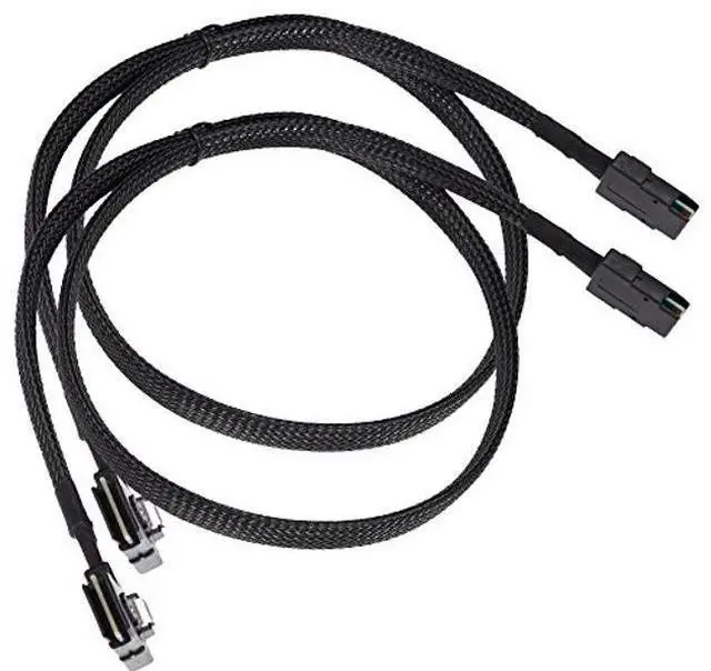 Alt view image 2 of 5 - Saihisday Internal Mini SAS Cable, Mini SAS SFF-8087 to Right Angle SFF-8087 Cord, 90 Degree Right Angle SAS-A SAS-B SATA Cable Replacement for DELL POWEREDGE R310 R710 H700(2PCS)