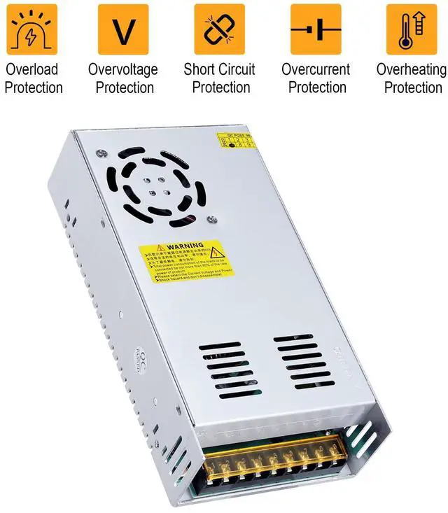 Alt view image 4 of 5 - 12V 50A 600W DC Switching Power supply Adapter PSU AC-DC 12Volt Industrial Transformer Converter 0-40/25amps LED drive Light Lamp Meter Electric Printer Semiconductor Motor Pump Fan Cool SMPS 110V/220
