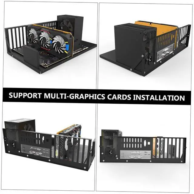 Alt view image 3 of 5 - Mikikit Motherboard Holder Rig Case Motherboard Shelf Rig Case Mining Stackable Frame Accessories Computer Shell Cold Rolled Steel Plate