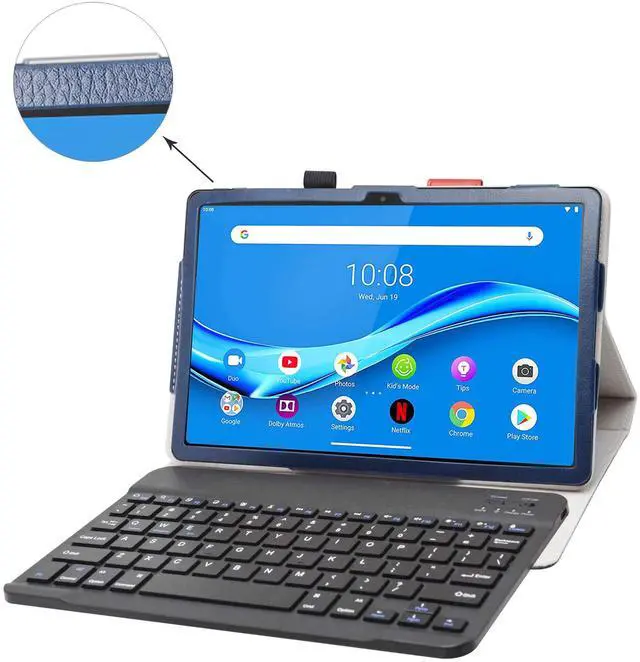 Alt view image 2 of 5 - Bige for Lenovo Tab M10 Plus (3rd Gen) Keyboard Case,PU Leather Cover with Romovable Keyboard for Lenovo Tab M10 Plus 3rd Gen TB125FU 10.6" Tablet,Blue