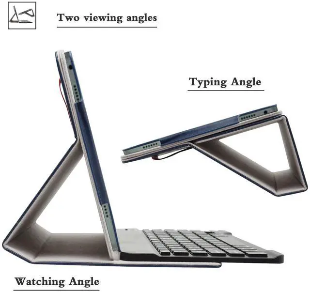 Alt view image 5 of 5 - Bige for Lenovo Tab M10 Plus (3rd Gen) Keyboard Case,PU Leather Cover with Romovable Keyboard for Lenovo Tab M10 Plus 3rd Gen TB125FU 10.6" Tablet,Blue