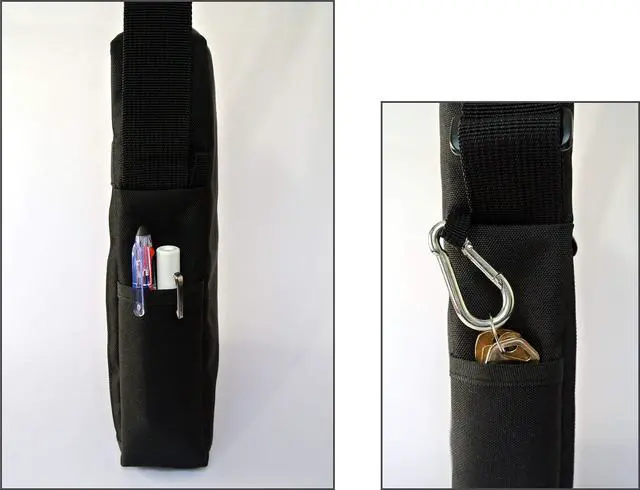 Alt view image 5 of 5 - Innovative Care  iPad, Tablet & Accessories Organizer/Carrying Case/Messenger Bag with Zipper, Padded & Mesh Pockets & Crossbody Shoulder Strap for Nurses, Doctors, Medical Students, Black