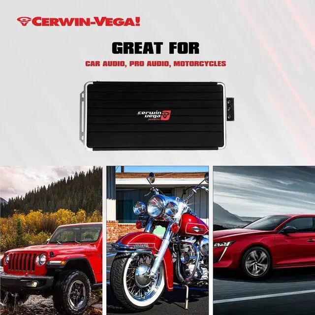 Alt view image 4 of 5 - Cerwin-Vega Mobile B54 Stealth Bomber Mini Class D Amp (B54, 4 Channels, 1,200 Watts)