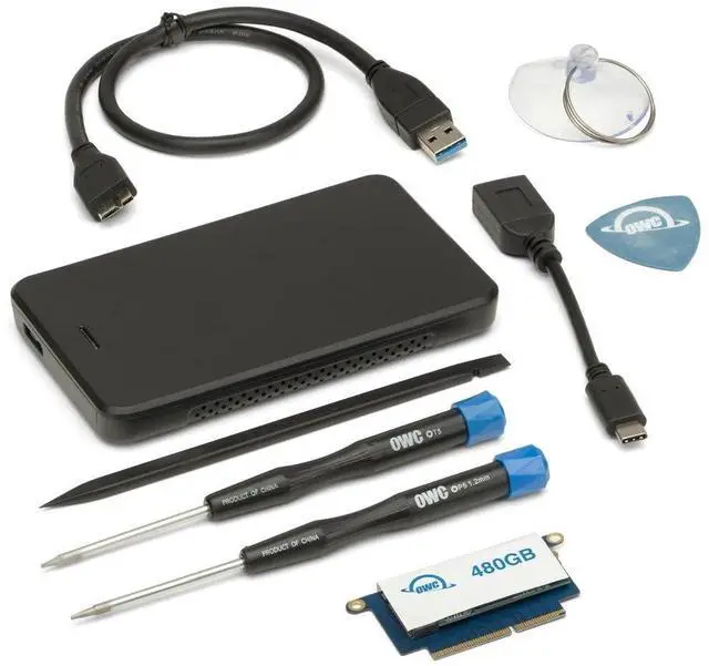 Main image of OWC 480GB Aura Pro NT High-Performance NVMe SSD Upgrade Kit with Tools and 1TB Express USB 3.0, Compatible with 2016-2017 13-inch MacBook Pro Non-Touch Bar