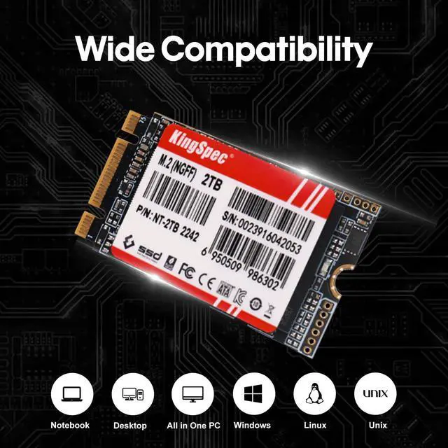 Alt view image 3 of 5 - KingSpec NT Seriese 2TB M.2 2242 SATA SSD,Sata3 6Gb/s Internal Solid State Drive, for Ultrabook & Laptop & Desktop