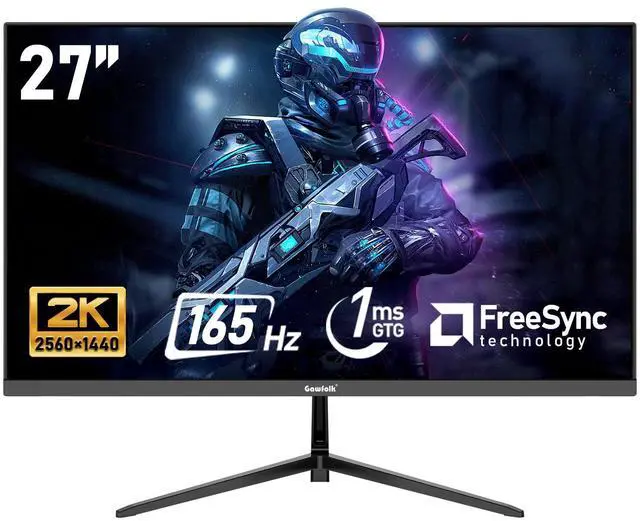 Main image of Gawfolk 27 inch 2K QHD(2560×1440) PC Screen, 165Hz Gaming Monitor, 1ms Without Bezel, FreeSync,98% sRGB, 178° Wide Viewing Angle, HDMI2.0DisplayPort, 75 * 75MM Wall Mount Compatible - Black