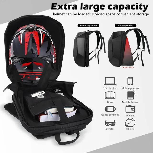 Alt view image 4 of 5 - arimepi LED Motorcycle Backpack, LED Backpack, Programmable cycling bag, Travel and Camping Storage Bag,Ideal for riding and holiday gifts (Black color)