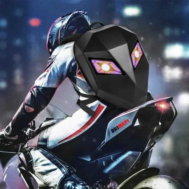 Alt view image 5 of 5 - arimepi LED Motorcycle Backpack, LED Backpack, Programmable cycling bag, Travel and Camping Storage Bag,Ideal for riding and holiday gifts (Black color)
