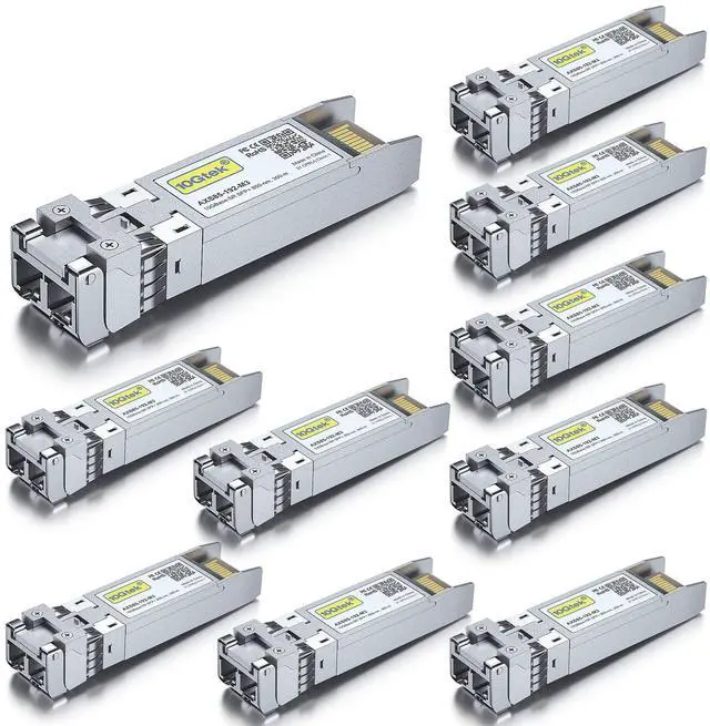 Alt view image 3 of 5 - 10Gtek 10GBase-SR SFP+ LC Transceiver, 10G 850nm Multimode SFP Module, up to 300 Meters, for Cisco SFP-10G-SR, Meraki MA-SFP-10GB-SR, Ubiquiti UniFi UF-MM-10G, Fortinet, Mikrotik and More, Pack of 10