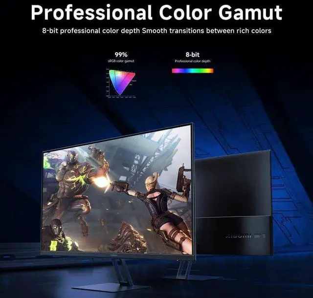 Alt view image 4 of 5 - Xiaomi Gaming Monitor 27in 165Hz 1ms GTG 1920*1080 Fast IPS HDR10 FreeSync Premium Professional Calibration 99% sRGB 178° Wide Angle Tilt Adjustment TUV Low Blue Light Computer Screen Desktop Monitor