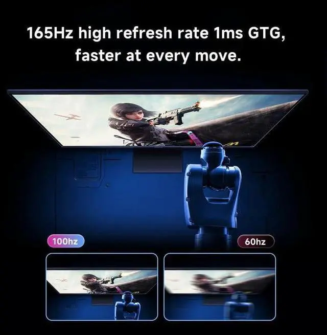 Alt view image 5 of 5 - Xiaomi Gaming Monitor 27in 165Hz 1ms GTG 1920*1080 Fast IPS HDR10 FreeSync Premium Professional Calibration 99% sRGB 178° Wide Angle Tilt Adjustment TUV Low Blue Light Computer Screen Desktop Monitor