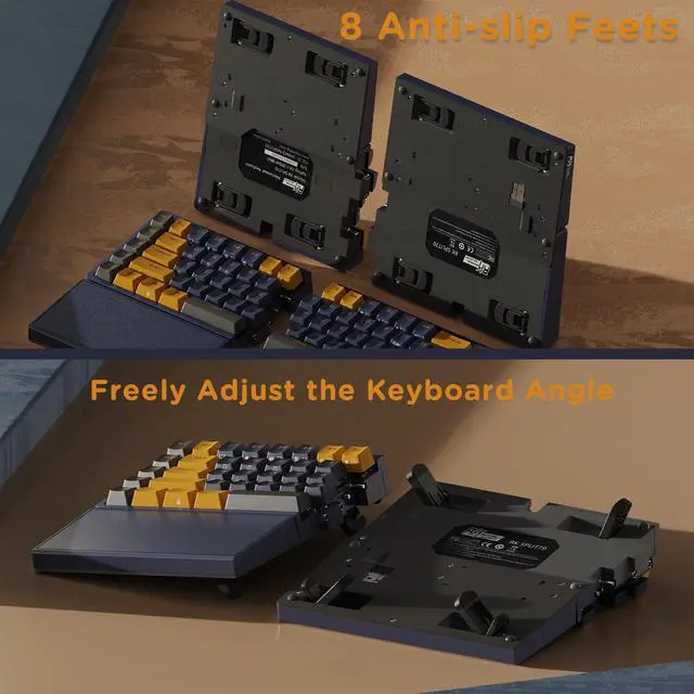 Alt view image 4 of 5 - RK ROYAL KLUDGE RKS70 Ergonomic Split Keyboard and RK M3 Wireless Mouse Combo, 75% Hot Swappable Mechanical Keyboards, 47g Lightweight Gaming Mouse with 42K DPI