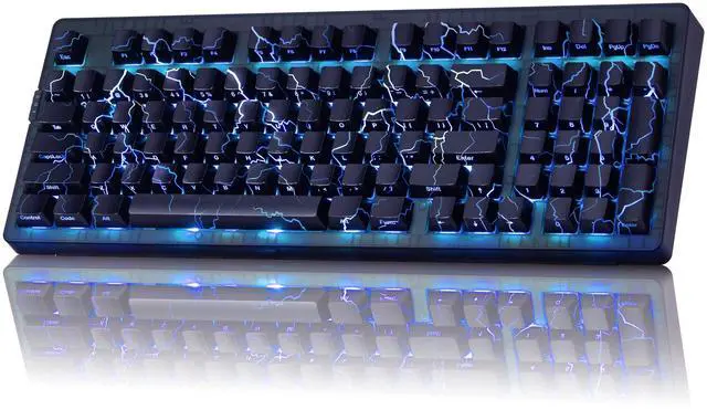Main image of ZORNHER ZH980 Wireless Mechanical Gaming Keyboard,95% Black Hot-Swappable Custom Creamy Keyboard with Number Pad,Lightning IMD PBT Keycaps,Pre-lubed Linear Switches,RGB Backlit,2.4GHz/USB-C/BT5.0