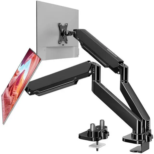 Main image of HUANUO Dual Monitor Mount for 40 inch Ultrawide Screens up to 33 lbs, Heavy Duty Monitor Arm with Full Motion Adjustment, Dual Monitor Arm with Tilt, Swivel, Rotation, VESA 75x75 or 100x100mm
