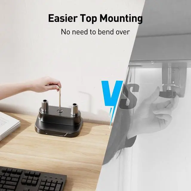 Alt view image 4 of 5 - HUANUO Dual Monitor Mount for 40 inch Ultrawide Screens up to 33 lbs, Heavy Duty Monitor Arm with Full Motion Adjustment, Dual Monitor Arm with Tilt, Swivel, Rotation, VESA 75x75 or 100x100mm