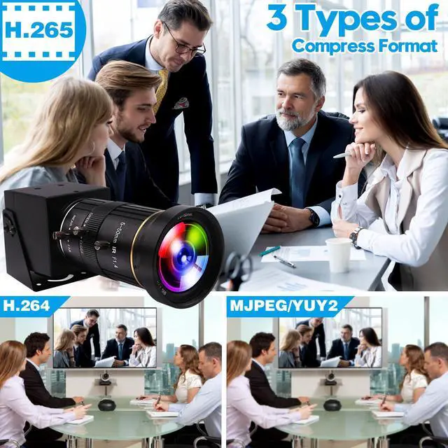 Alt view image 4 of 5 - IFWATER HDMI USB Webcam 4K Camera Simultaneous Output Video Conference 10X Optical Zoom Lens Close up Computer Web Cam for Webcast Industrial Inspection Education Training Camera