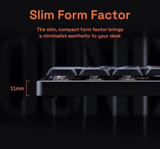 Alt view image 3 of 5 - IQUNIX Magi65 Low Profile Mechanical Keyboard Wireless 65% Keyboard Ultra Slim for Creamy Typing, Hot Swappable, RGB Backlit, PBT Keycaps, Aluminum Case, BT/2.4G/USB-C, for Mac/Windows (Shadow Black)