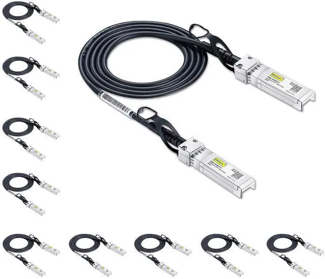 Main image of 10Gtek [10-Pack 10G SFP+ DAC Cable - 10GBASE-CU Passive Direct Attach Copper Twinax SFP Cable for Cisco SFP-H10GB-CU1.5M, Ubiquiti UniFi, D-Link, Supermicro, Netgear, Mikrotik, Fortinet, 1.5m