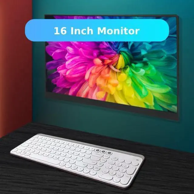 Alt view image 2 of 5 - GOWENIC 16.0 Inch Portable Monitor, Portable Travel Monitor for Laptop, HD 1920x1200 60Hz Gaming Monitor Built in Dual Speakers Type C Monitor, for Switch for PS3 4 5