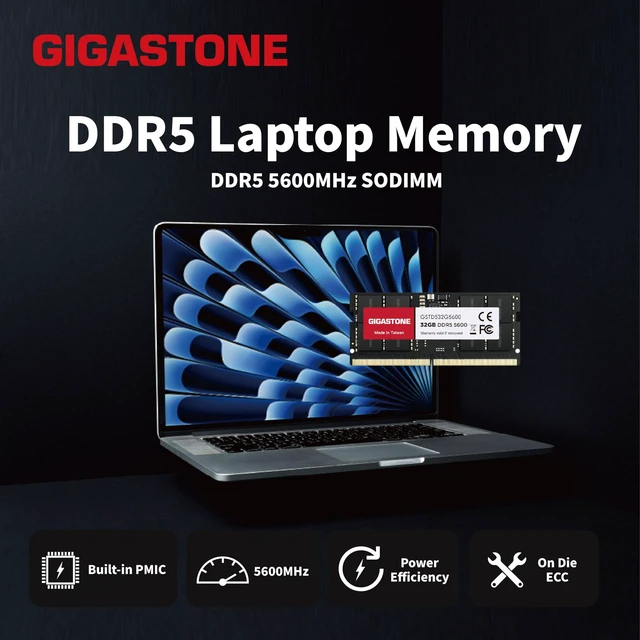 DDR5 RAM Laptop Only GIGASTONE 64GB Kit (2x32GB) DDR5 4800MHz PC5-38400 ...