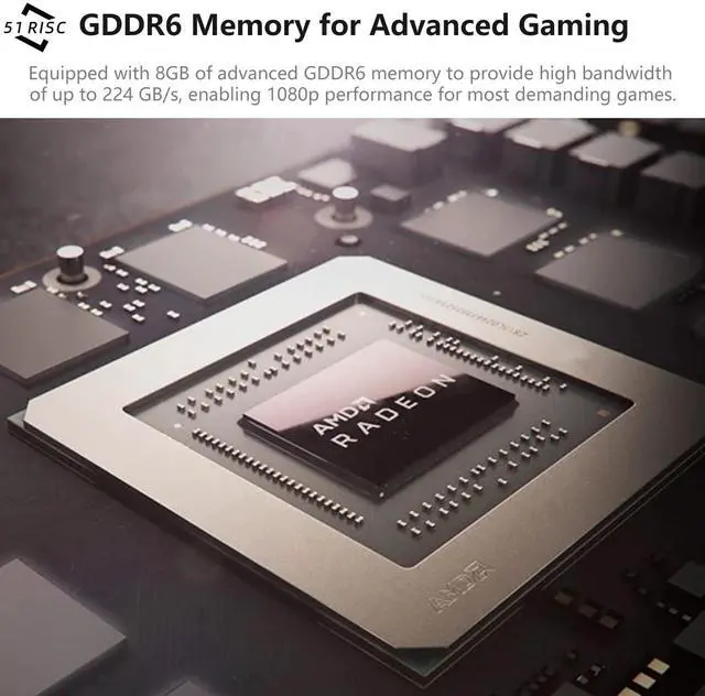 Alt view image 4 of 5 - 51RISC RX 5500 Graphics Card, TDP 150W 8GB GDDR6 128bit PCIe 4.0 Metal-Backplate HDMI DP Gaming Video Card for Desktop (Radeon RX 5500 8GB)