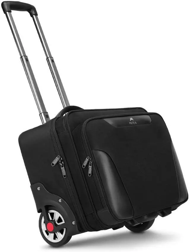Alt view image 2 of 5 - MATEIN Rolling Laptop Bag, Mens Large Briefcase with Big Wheels, Nurse Backpack, 17 Inch Extra Large Waterproof Laptop Backpack with Removable Organizer