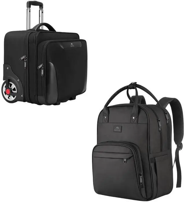 Main image of MATEIN Rolling Laptop Bag, Mens Large Briefcase with Big Wheels, Nurse Backpack, 17 Inch Extra Large Waterproof Laptop Backpack with Removable Organizer