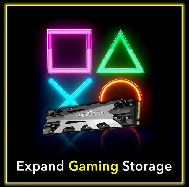 Alt view image 2 of 5 - Addlink A95 2TB M.2 SSD Gaming PC Storage Expansion with Heatsink, up to 7200 MB/s, Internal Gaming SSD -2280 PCIe NVMe Gen4X4 3D TLC with Dram NAND SSD