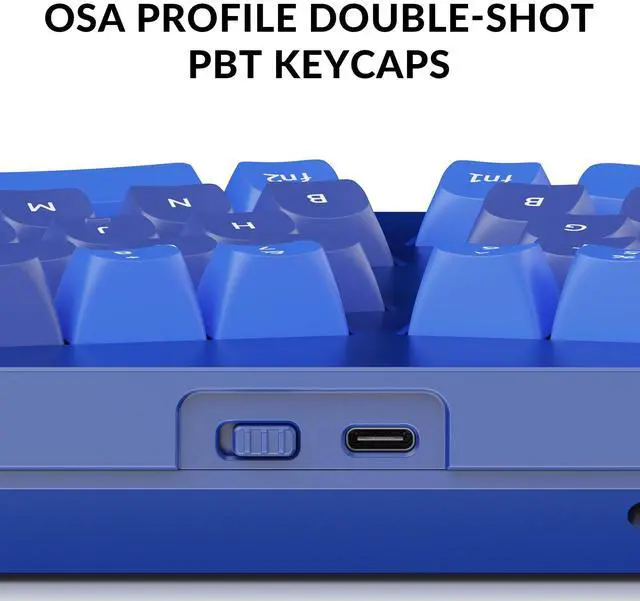 Alt view image 4 of 5 - Keychron Q8 Wired Custom Mechanical Keyboard, 65% Alice Layout QMK/VIA Programmable with Hot-swappable Gateron G Pro Blue Switch Double Gasket Compatible with Mac Windows Linux (Blue)