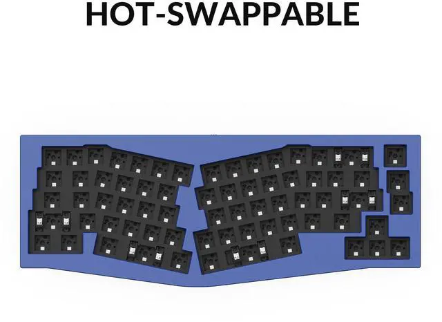 Alt view image 4 of 5 - Keychron Q8 Wired Custom Mechanical Keyboard, 65% Alice Layout QMK/VIA Programmable with Hot-swappable Gateron G Pro Red Switch Double Gasket Compatible with Mac Windows Linux (Blue)