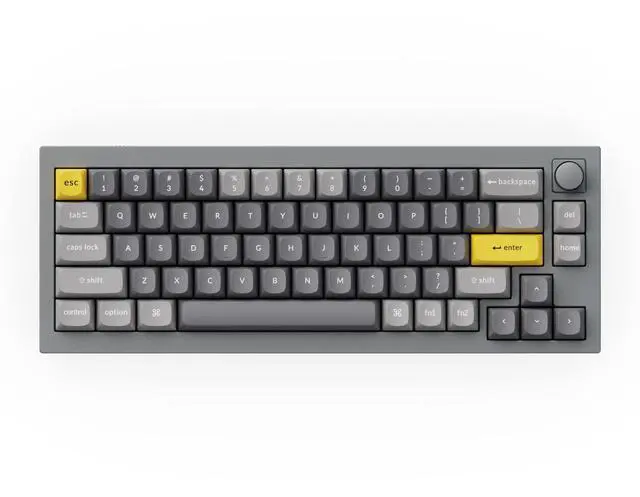 Main image of Keychron Q2 Wired 65% Mechanical Keyboard with Knob & RGB - Hot-Swappable Gateron G Pro Red Switch, QMK/VIA Programmable, Double Gasket Mount, Aluminum Body for Mac/Windows/Linux (Grey)