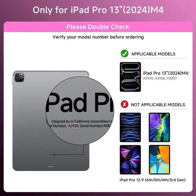Alt view image 2 of 5 - Tiaota Transparent Case with Keyboard for 2024 iPad Pro 13 inch (M4), iPad Pro 13,7-Color Backlit,Magic Wireless Keyboard, 360°Rotating,Multi-Touch trackpad,Pencil Holder,with Shortcuts,Pink