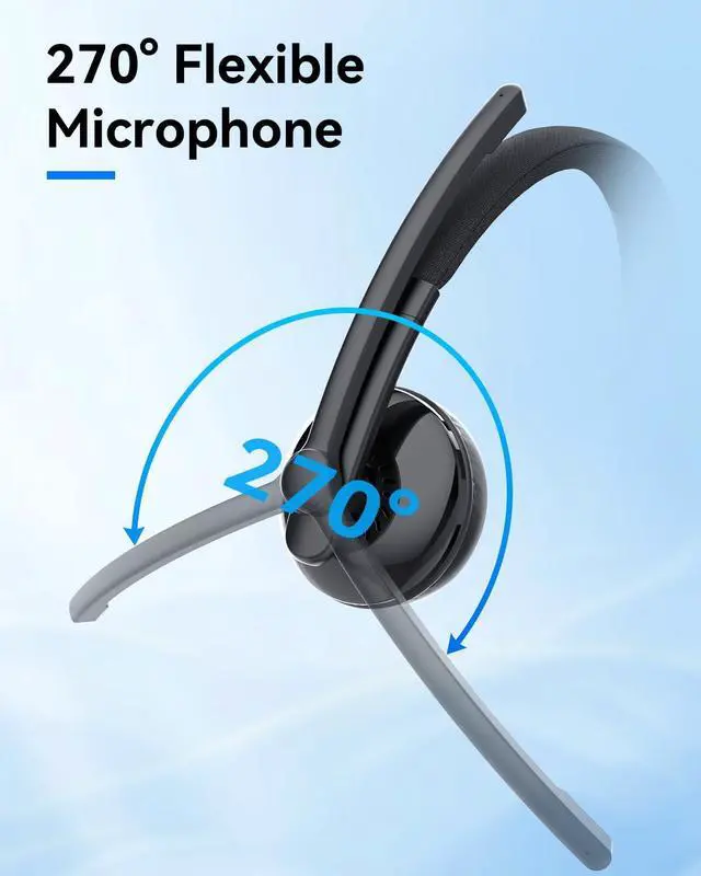 Alt view image 4 of 5 - EMEET HS50 Wired Headset with Mic and in-line Control, Airflow Open Ear Headphones, Bluetooth 5.3 Wireless Headsets with Detachable Microphone