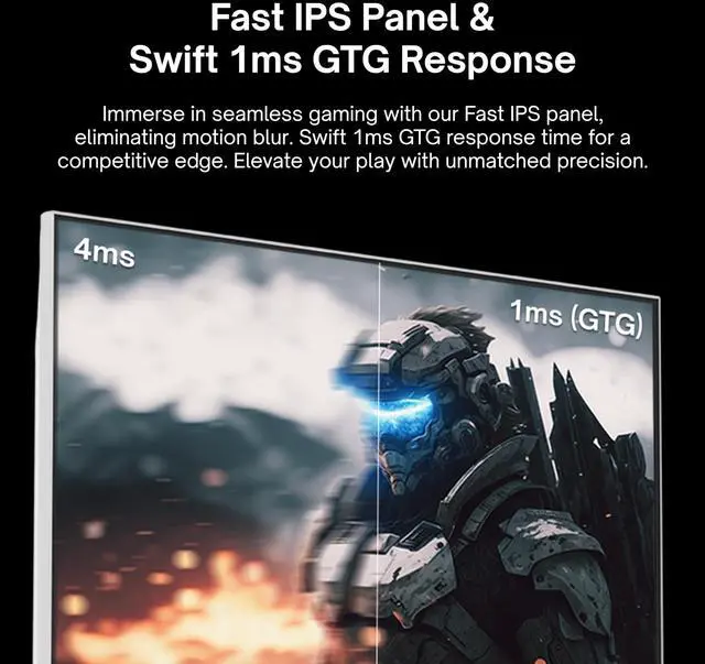Alt view image 4 of 5 - Pixio PX259 Prime White 24.5 inch (24 inch / 25 inch Equivalent) 280Hz (144Hz Supported) Refresh Rate FHD 1080p Resolution Fast IPS Panel 1ms GTG Response Time White Gaming Monitor with Adaptive Sync