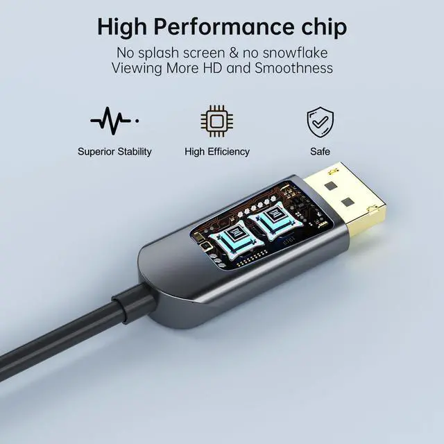 Alt view image 4 of 5 - huaham USB C to DisplayPort Fiber Optic Cable 50FT, USB Type C to DP 1.2 Cable 4K@60Hz, Support Thunderbolt 4/3 Compatible iPhone 15Pro/Max, MacBook Pro/Air, iPad, XPS