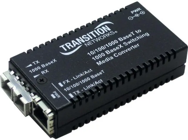 Main image of Transition Networks M/GE-PSW-SX-01 2 Port RJ45 to SC Mini Gigabit Ethernet Media Converter M/GE-PSW-SX-01-NA