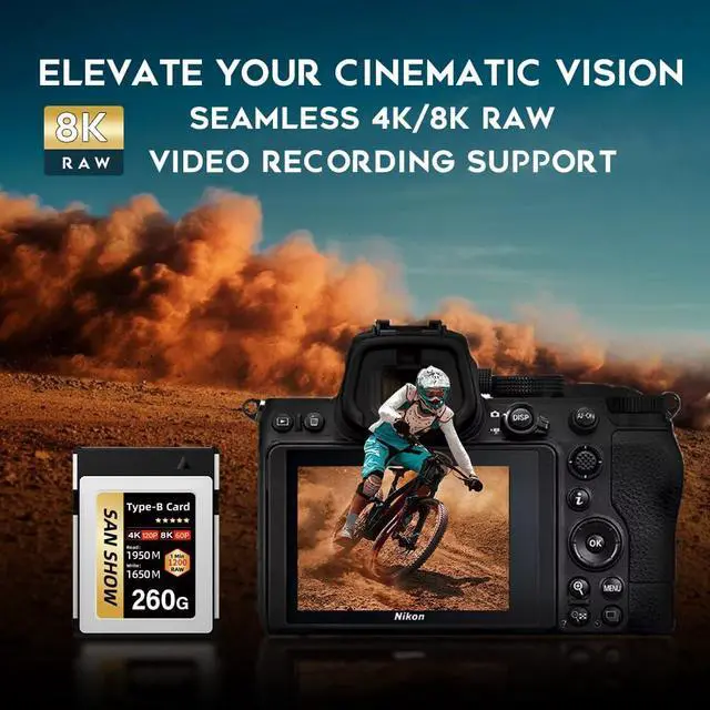 Alt view image 4 of 5 - SANSHOWSD Professional CFexpress Type B Memory Card 260GB -Ideal for 4K & 8K RAW Video, High-Speed Photography, and Professional Use - Compatible with Canon, Nikon, Sony Cameras