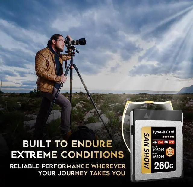 Alt view image 5 of 5 - SANSHOWSD Professional CFexpress Type B Memory Card 260GB -Ideal for 4K & 8K RAW Video, High-Speed Photography, and Professional Use - Compatible with Canon, Nikon, Sony Cameras